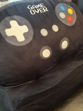 Aeropostale Black Plush Controller  tablet Pillow with Colorful Buttons